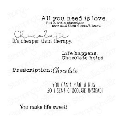 Stamping Bella Cling Stamps - Chocolate Sentiment Set
