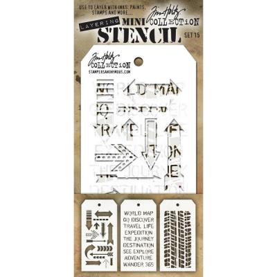 Tim Holtz Schablonen Set - Kreative Stempelvorlagen Für Bastelprojekte | 4.125x8.5 Zoll