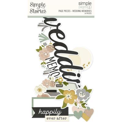 Simple Stories Simple Pages Pieces Die Cuts - Wedding Memories