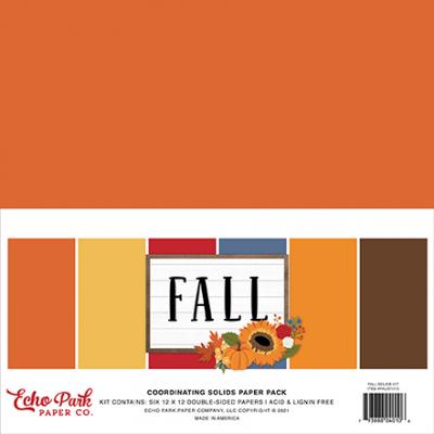 Echo Park Fall Cardstock - Solids Kit
