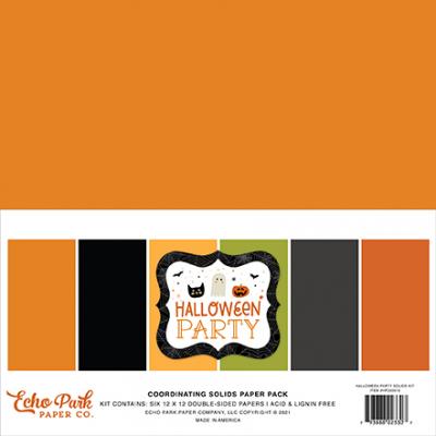 Echo Park Halloween Party Cardstock - Solids Kit