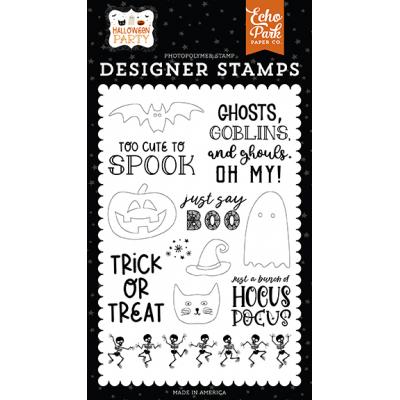 Echo Park Halloween Party Clear Stamps - Just Say Boo
