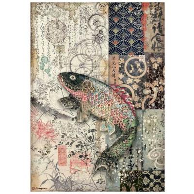 Stamperia Sir Vagabond In Japan Rice Paper - Mechanical Fish