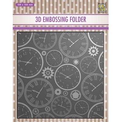 Nellies Choice 3D Embossingfolder - Clocks