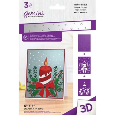 Gemini 3D Embossing Folder & Stencil - Festive Candle