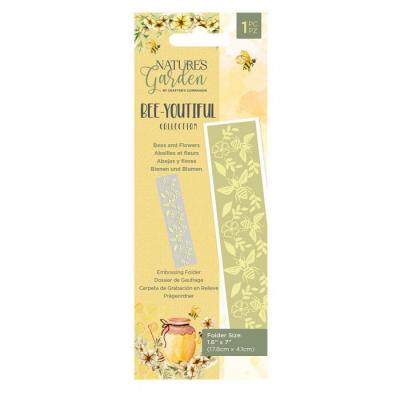Crafter's Companion Bee-Youtiful Collection Embossing Border Folder - Bees And Flowers