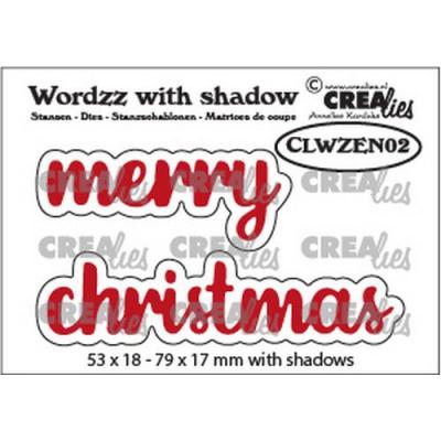 Crealies Wordzz With Shadow Dies - Merry Christmas