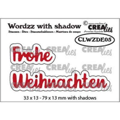 Crealies Wordzz With Shadow Dies - Frohe Weihnachten (Deutsch)