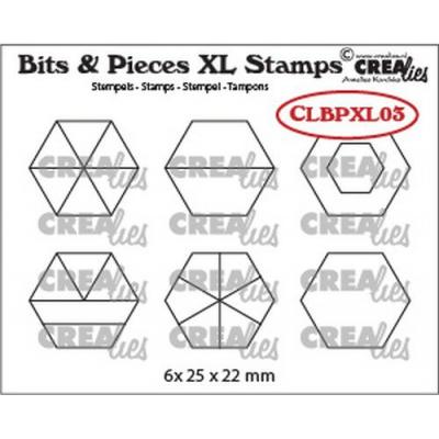 Crealies Bits & Pieces XL Clear Stamps - Nr. 03 Hexagons