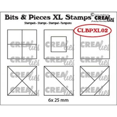 Crealies Bits & Pieces XL Clear Stamps - Nr. 02 Quadrate