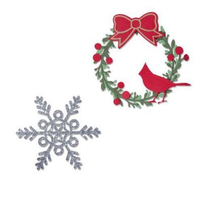 Sizzix Thinlits Die Set - Wreath & Snowflake