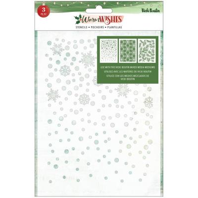 American Crafts Vicki Boutin Warm Wishes Stencils - Warm Wishes