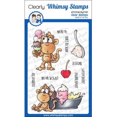 Whimsy Stamps Clear Stamps - Monkey Sundae