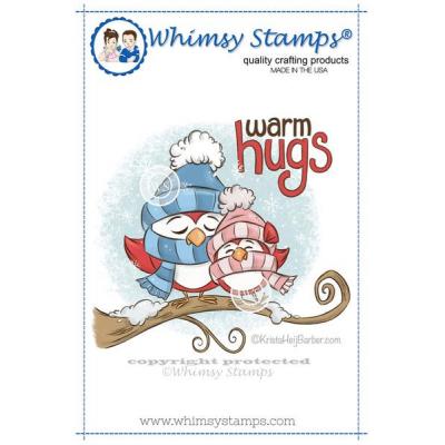 Whimsy Stamps Rubber Cling Stamp - Warm Hugs Birds