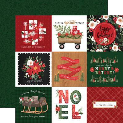 Carta Bella Happy Christmas Designpapier - 4x4 Journaling Cards
