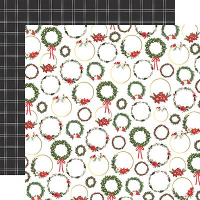 Carta Bella Happy Christmas Designpapier - Christmas Wreaths