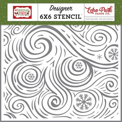 Echo Park Christmas Magic Stencil - Seasonal Swirl