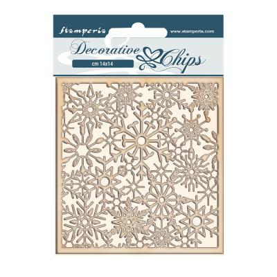 Stamperia Winter Tales Decorative Chips - Snowflakes