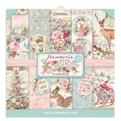 Stamperia Pink Christmas Designpapier - Paper Pack