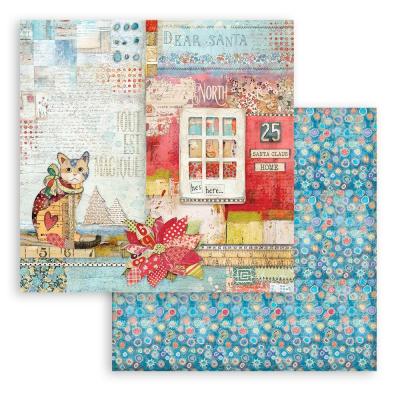 Stamperia Christmas Patchwork Designpapier - Cat