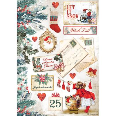 Stamperia  Romantic Christmas Rice Paper - Let it Snow Cards