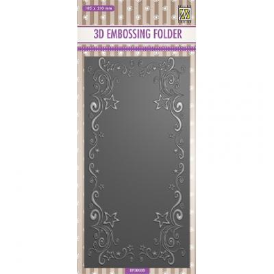 Nellies Choice 3D Embossingfolder - Curs-stars Frame