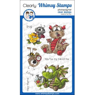 Whimsy Stamps Clear Stamps - Garden Dragons