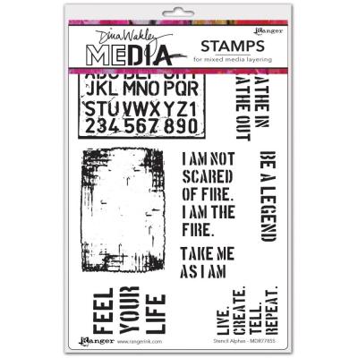 Ranger Dina Wakley Media Stamps - Stencil Alphas