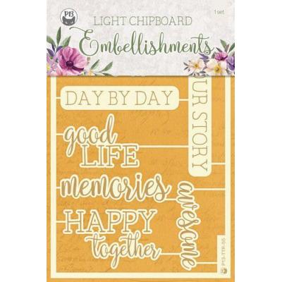 Piatek13 Time To Relax Embellishments - Chipboard Sentiments