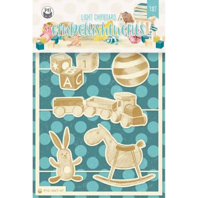 Piatek13 Good Night Embellishments - Chipboard Toys