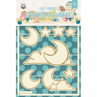 Piatek13 Good Night Embellishments - Chipboard Moon