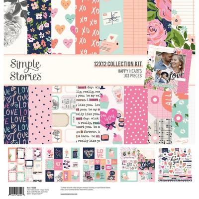 Simple Stories Happy Hearts Designpapier - Collection Kit