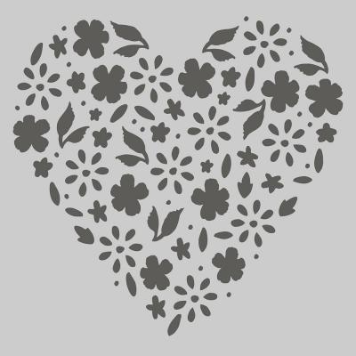 Simple Stories Happy Hearts Stencil - Floral Heart