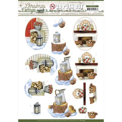 Find It Trading Jeanine's Art Christmas Cottage Punchout Sheet - Wood Decorations