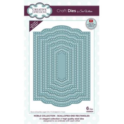 Creative Expressions Paper Cuts Dies - Noble Scalloped End Rectangle