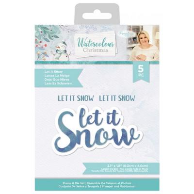 Crafter's Companion Watercolour Christmas Clear Stamps and Dies - Let It Snow