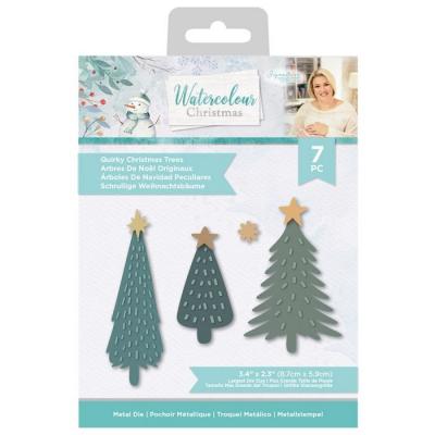 Crafter's Companion Watercolour Christmas Metal Die - Quirky Christmas Trees