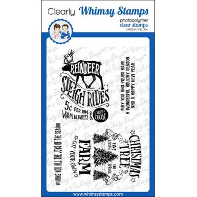 Whimsy Stamps Deb Davis Clear Stamps - ATC Sleigh Ride