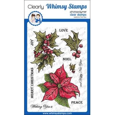 Whimsy Stamps DoveArt Clear Stamps - Vintage Poinsettia