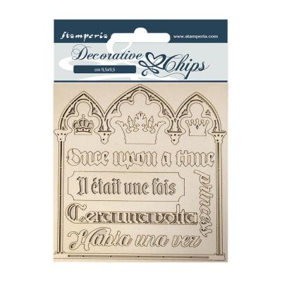 Stamperia Sleeping Beauty Decorative Chips - Quotes