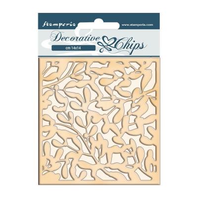Stamperia Winter Tales Decorative Chips - Leaves Texture
