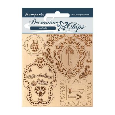 Stamperia Decorative Chips - Alice Keys & Frames