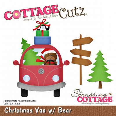 CottageCutz Dies - Christmas Van With Bear