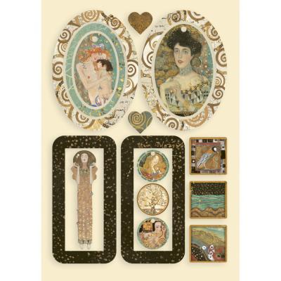Stamperia Klimt Wooden Shapes - Bag Handles And Hearts