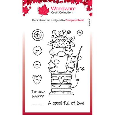 Creative Expressions Woodware Clear Stamps - Singles Sewing Gnome
