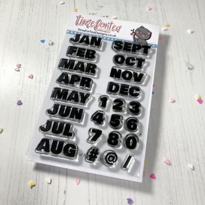 Time For Tea Clear Stamps - Solid Month & Numbers