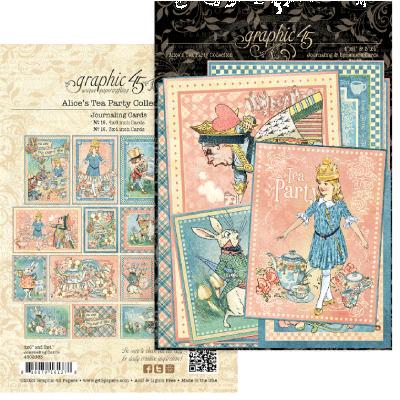 Graphic 45 Alice's Tea Party Die Cuts - Journaling Cards