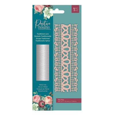 Crafter's Companion Positive Thoughts Metal Die - Traditional Lace