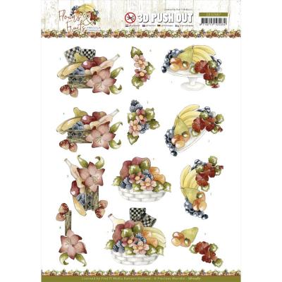 Find It Trading Precious Marieke Flowers & Fruits Punchout Sheet - Flowers & Bananas