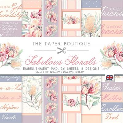The Paper Boutique Fabulous Florals Designpapier - Embellishment Pad
